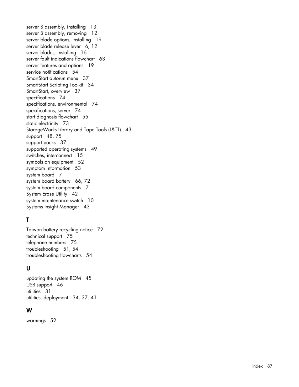 HP PROLIANT 580554-001 User Manual | Page 87 / 87