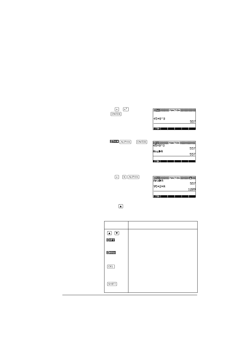 Storing a value in a variable, Accessing the display history | HP 39g+ User Manual | Page 33 / 288