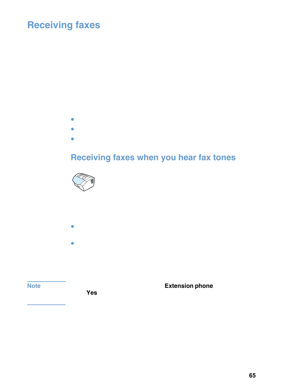 Receiving faxes, Receiving faxes when you hear fax tones | HP 3200m User Manual | Page 67 / 288