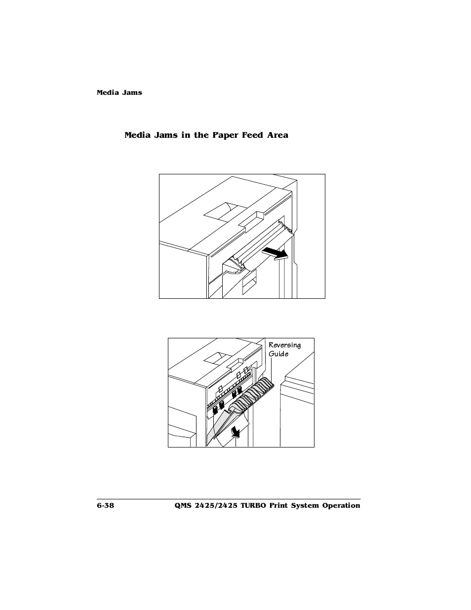 Media jams in the paper feed area | HP 2425 User Manual | Page 118 / 186