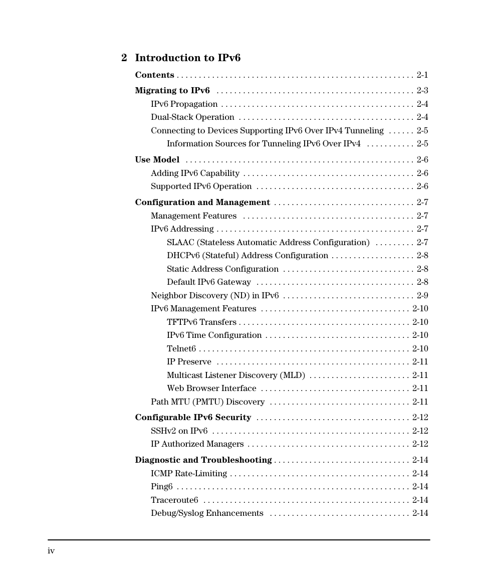 2 introduction to ipv6 | HP 6200YL User Manual | Page 6 / 314