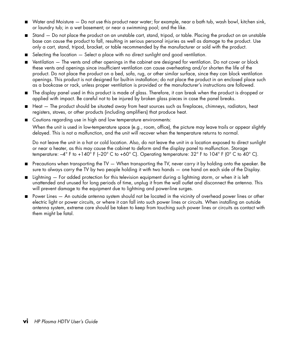 HP PL4260N User Manual | Page 6 / 186