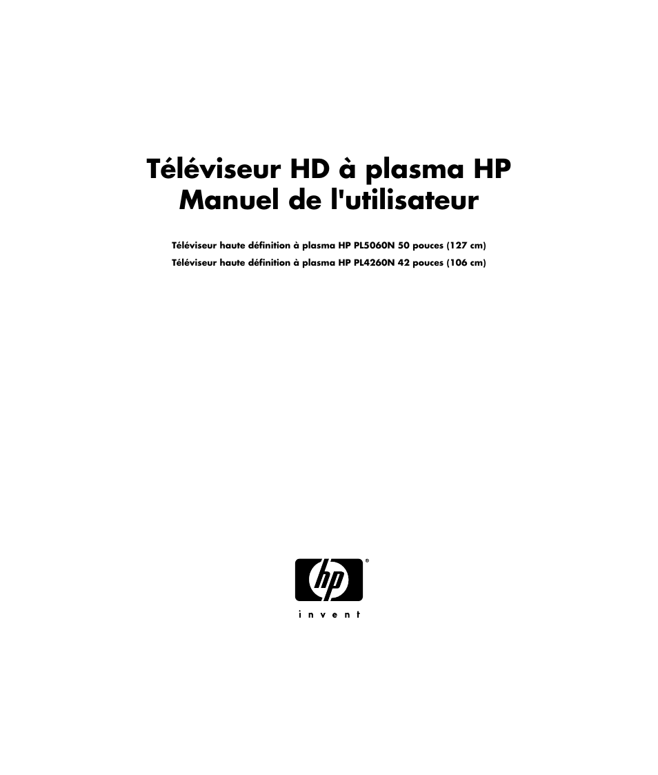 Téléviseur hd à plasma hp manuel de l'utilisateur | HP PL4260N User Manual | Page 63 / 186