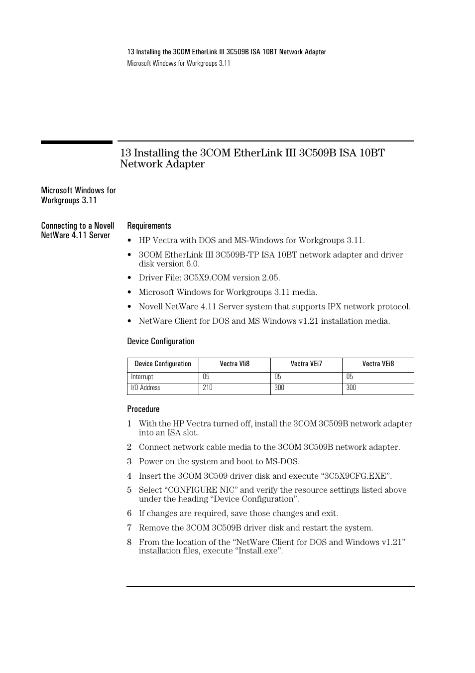 HP 3C509B ISA User Manual | Page 36 / 39