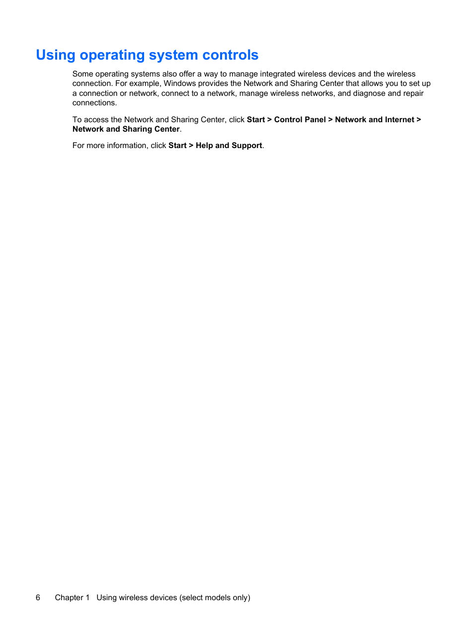 Using operating system controls | HP Wireless Device User Manual | Page 12 / 31