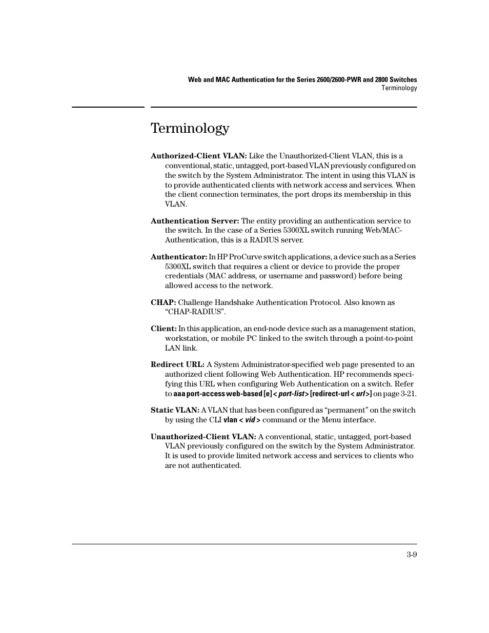Terminology, Terminology -9 | HP 2800 User Manual | Page 53 / 300