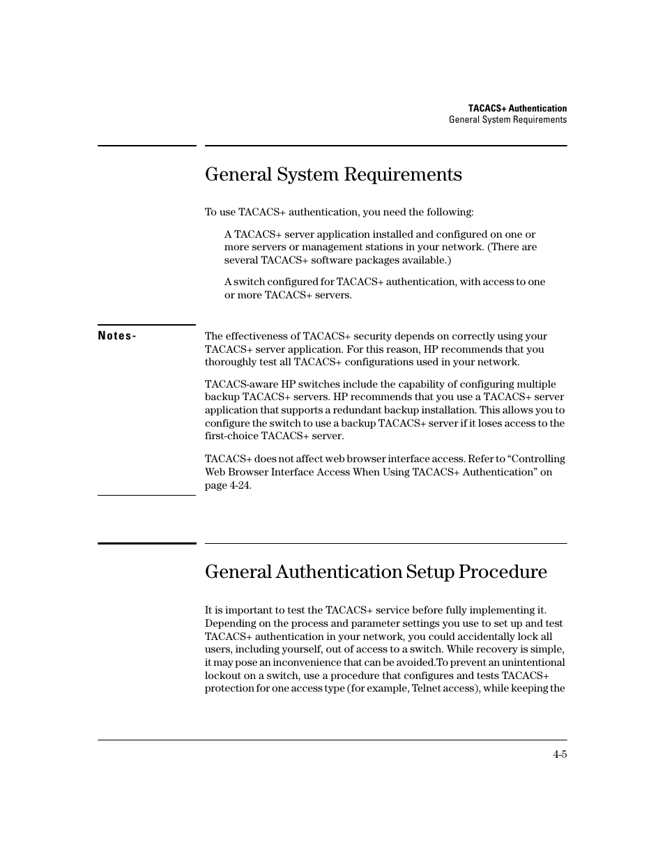 General system requirements, General authentication setup procedure, General system requirements -5 | General authentication setup procedure -5 | HP 2800 User Manual | Page 79 / 300