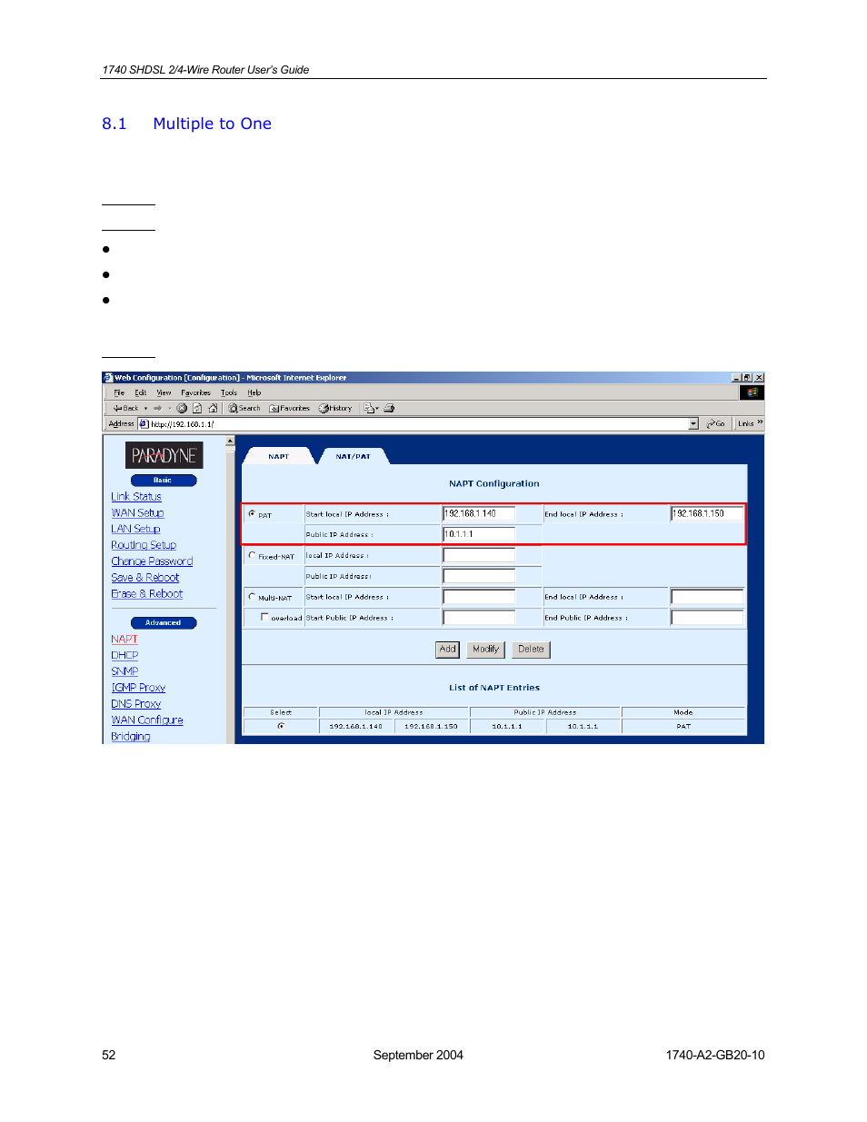 Multiple to one | HP 1740 SHDSL User Manual | Page 52 / 87