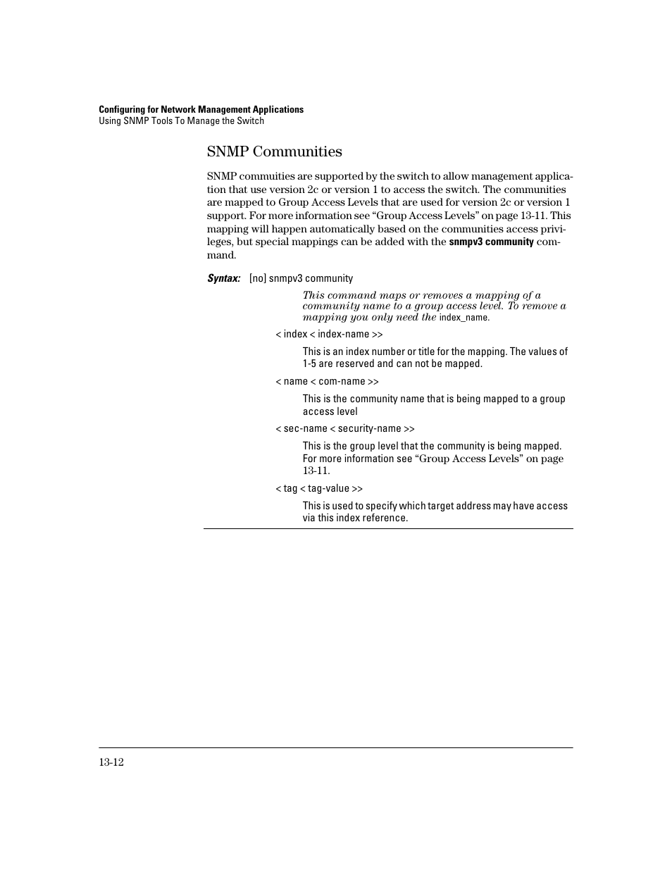 Snmp communities, Snmp communities -12, Snmp commu | HP 2600 User Manual | Page 266 / 418