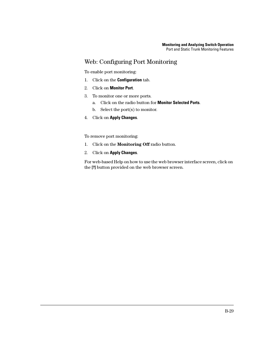 Web: configuring port monitoring | HP 2600 User Manual | Page 349 / 418