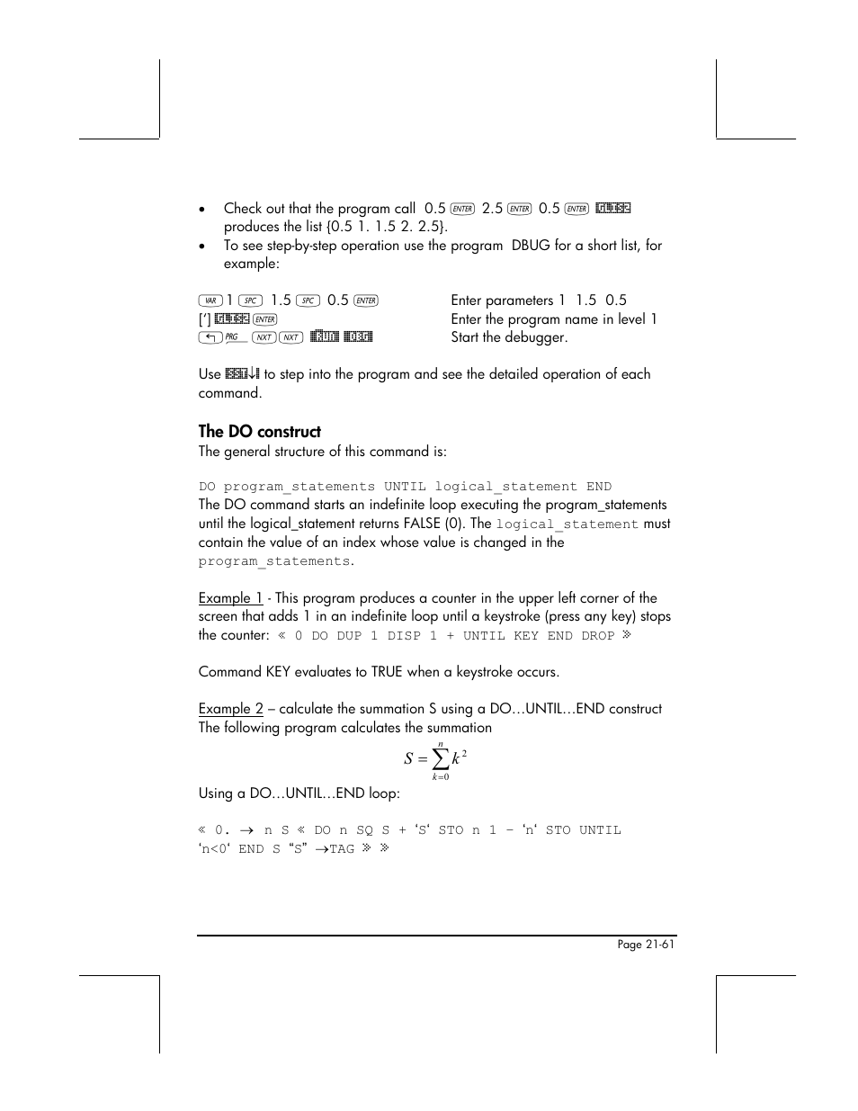 The do construct | HP 49g+ User Manual | Page 706 / 862
