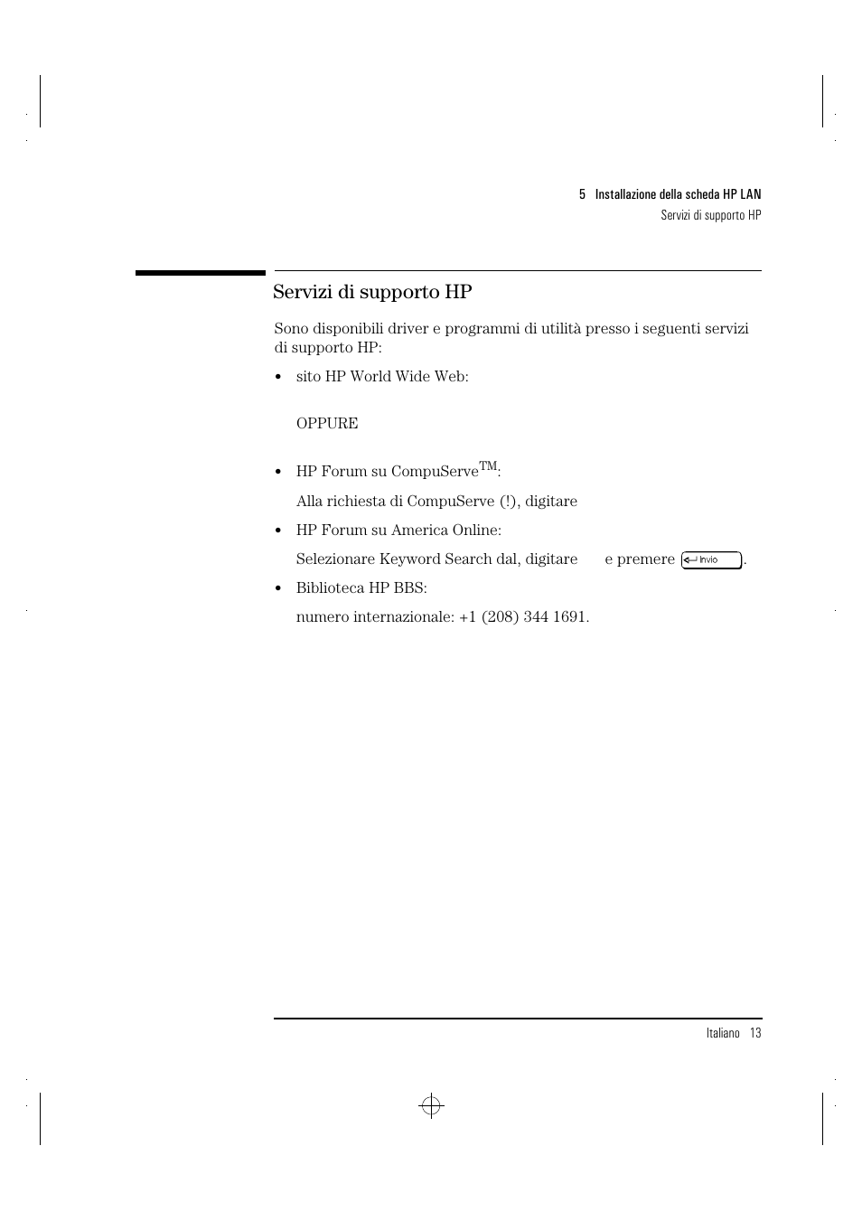 Servizi di supporto hp | HP 10BT NightDIRECTOR/100 User Manual | Page 113 / 121