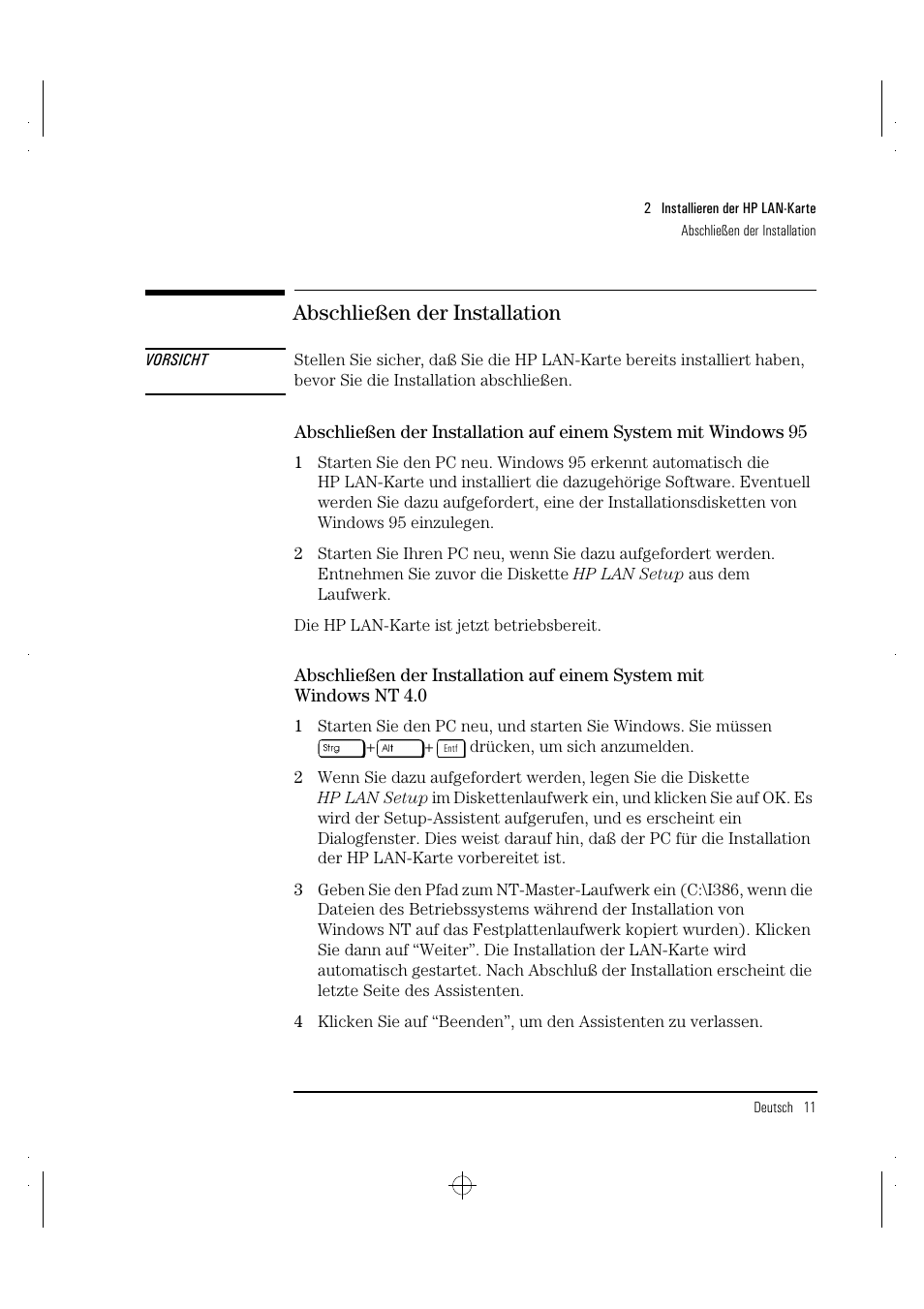 Abschließen der installation | HP 10BT NightDIRECTOR/100 User Manual | Page 41 / 121