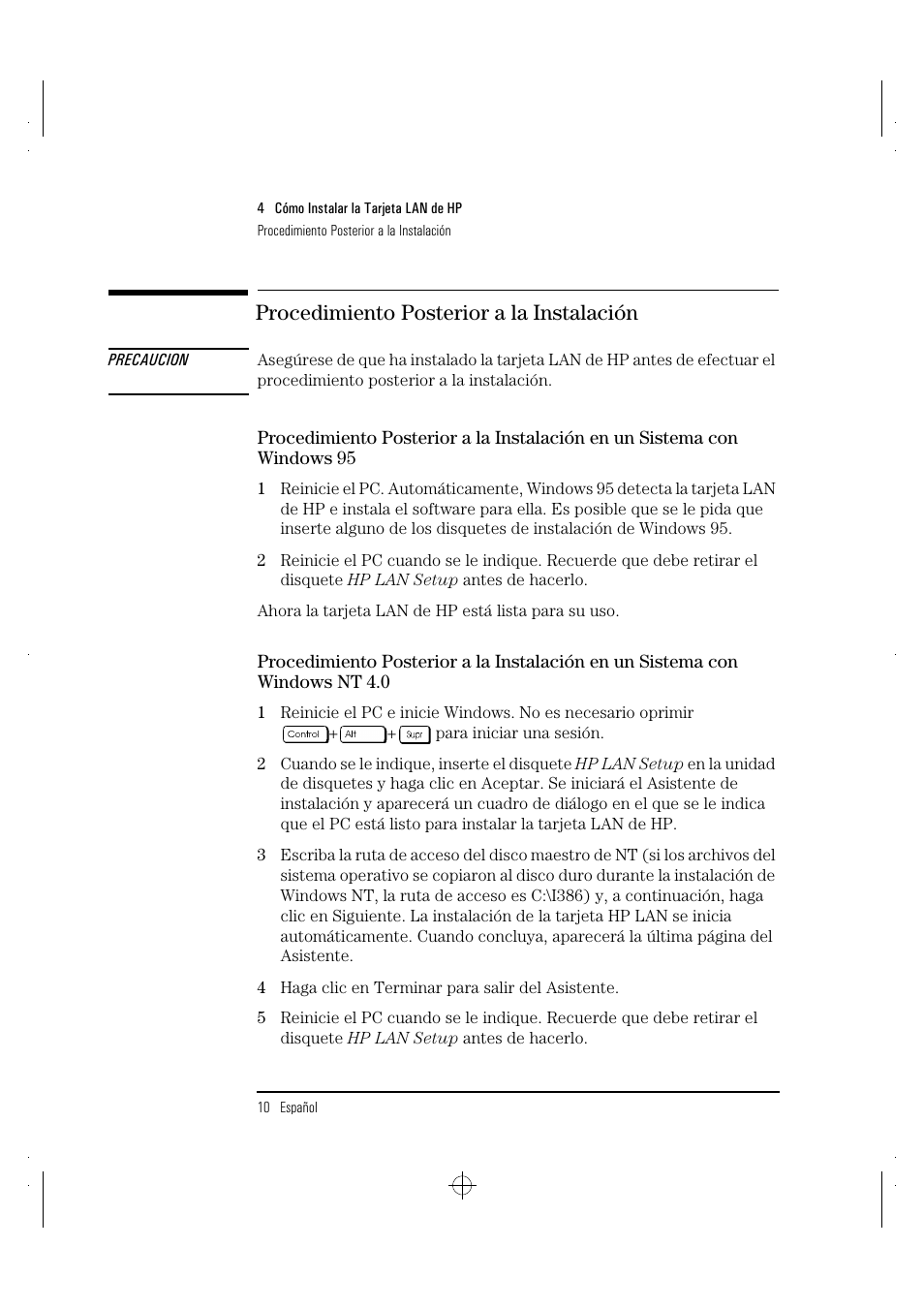 Procedimiento posterior a la instalación | HP 10BT NightDIRECTOR/100 User Manual | Page 86 / 121