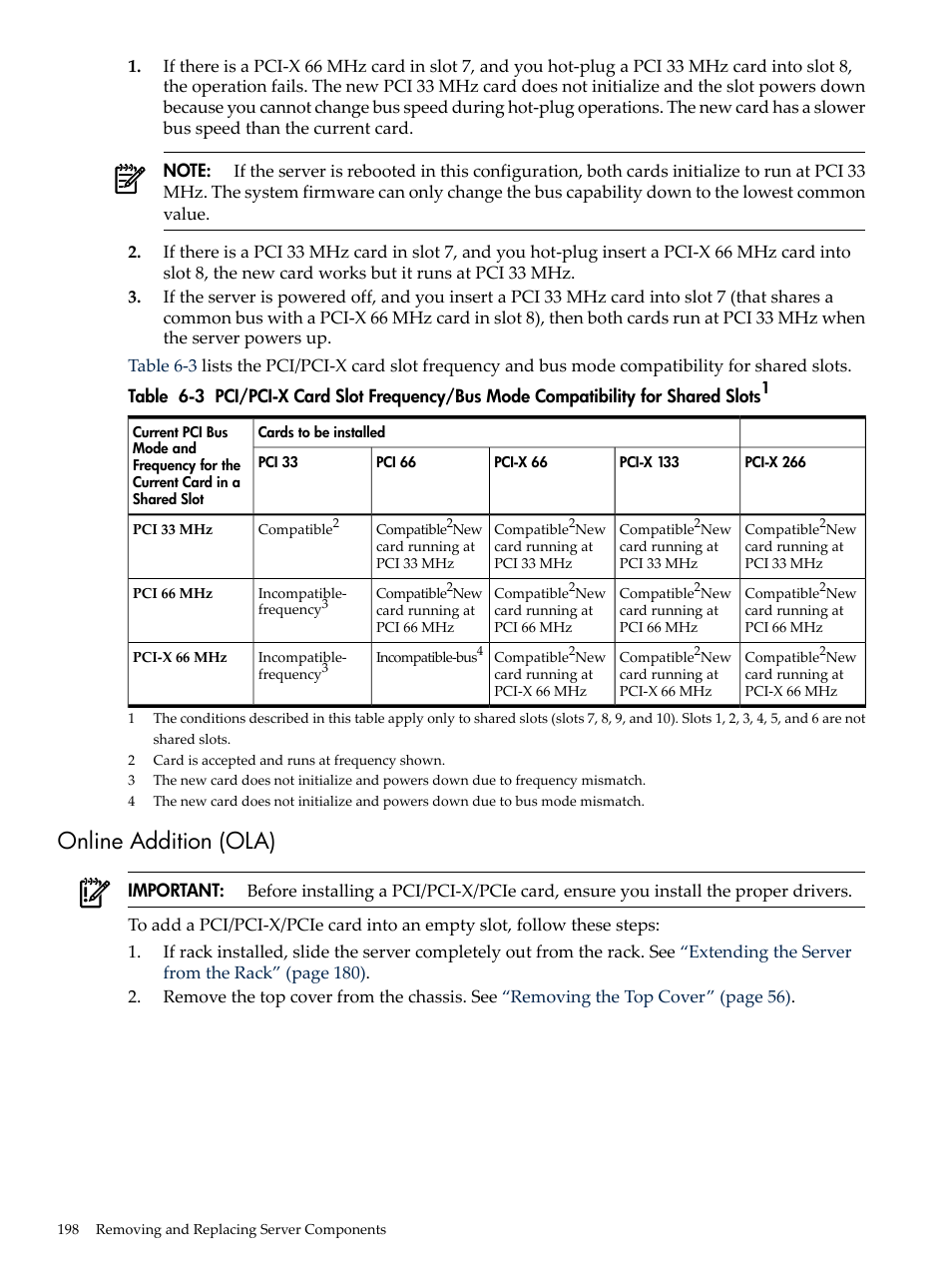 Online addition (ola) | HP INTEGRITY RX3600 User Manual | Page 198 / 356