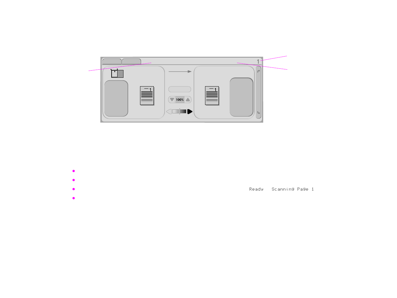 Control panel navigation, Status bar | HP LASERJET 9000MFC User Manual | Page 35 / 107