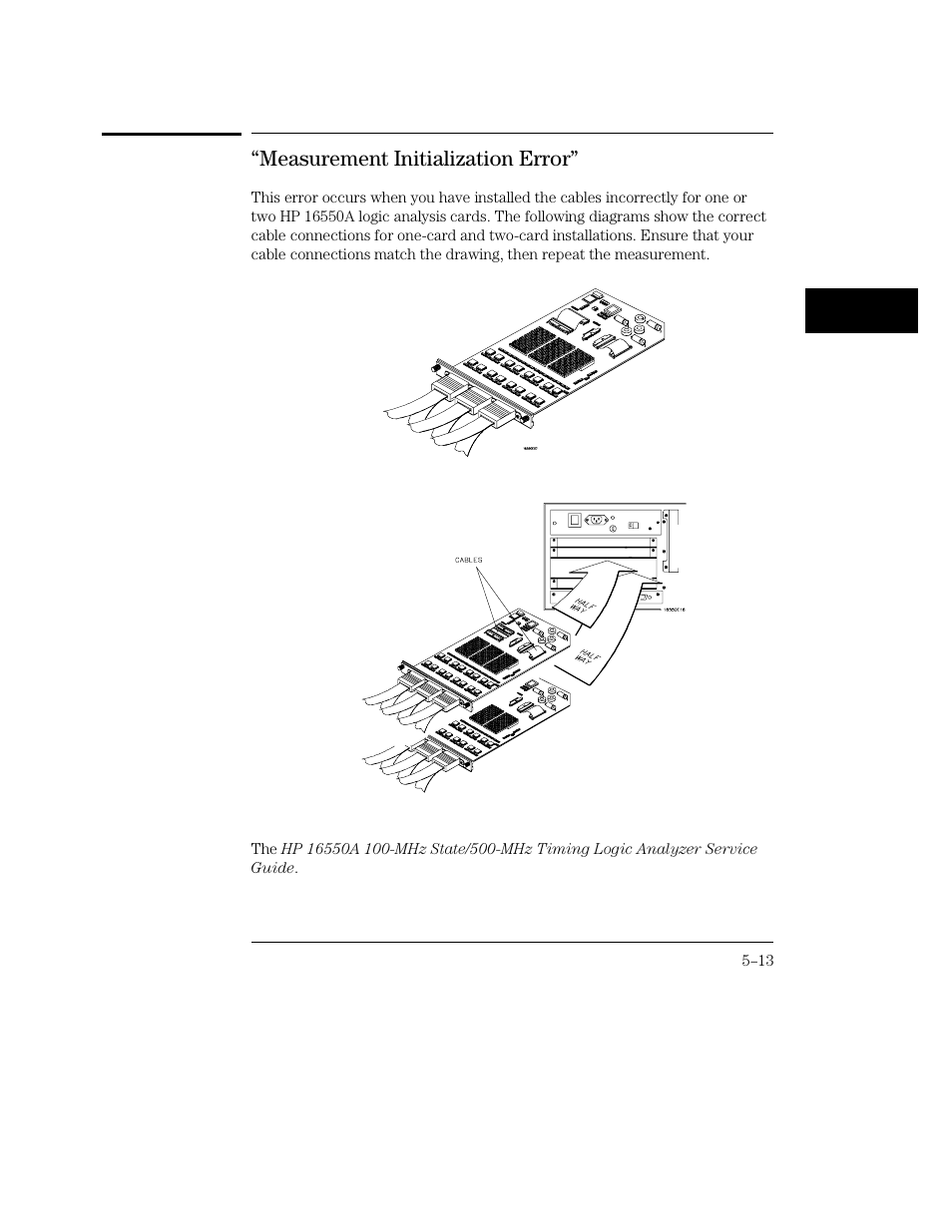 Measurement initialization error | HP 16500C User Manual | Page 109 / 130