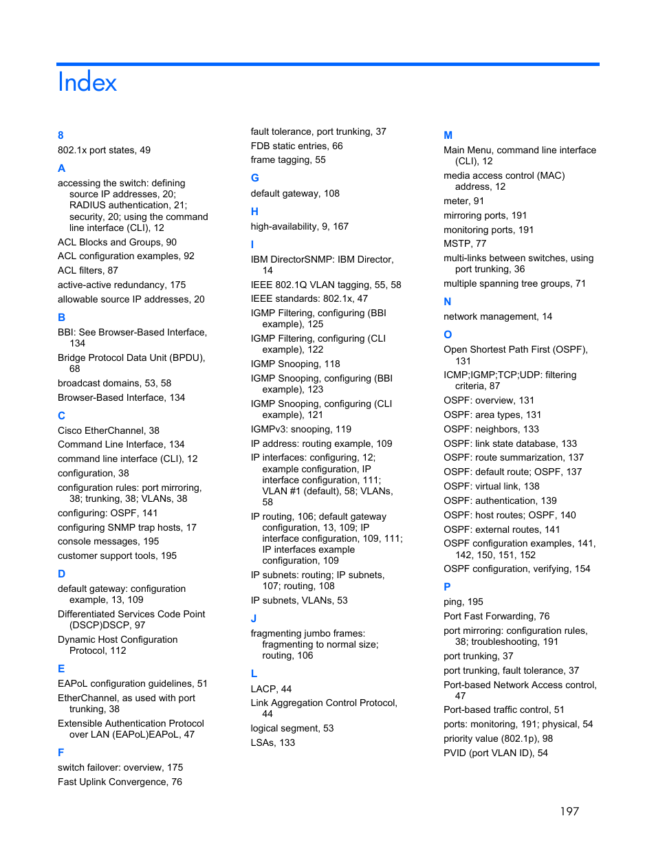 Index | HP 445946-001 User Manual | Page 197 / 198