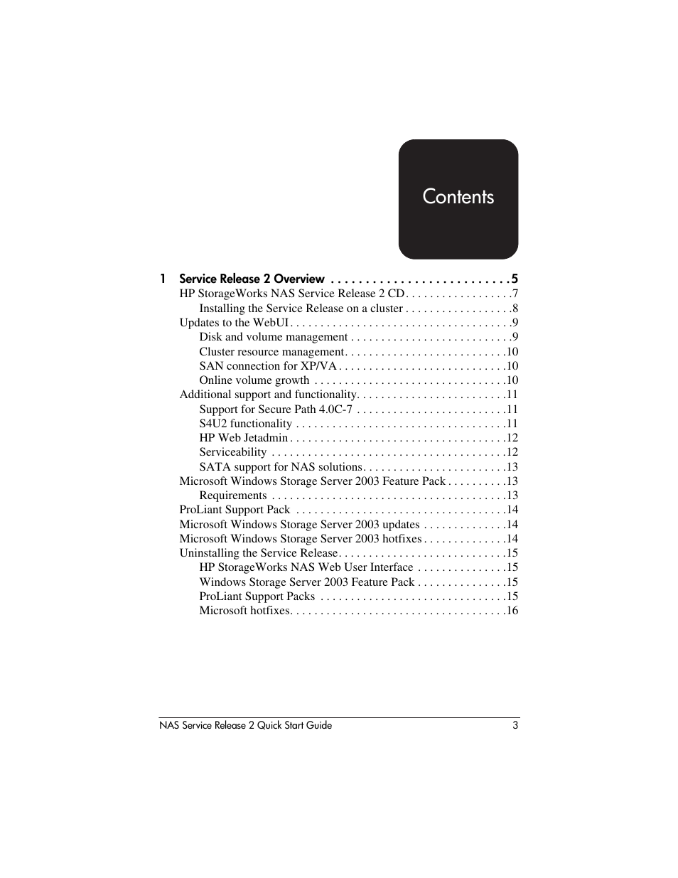 HP NAS 2000s User Manual | Page 3 / 20