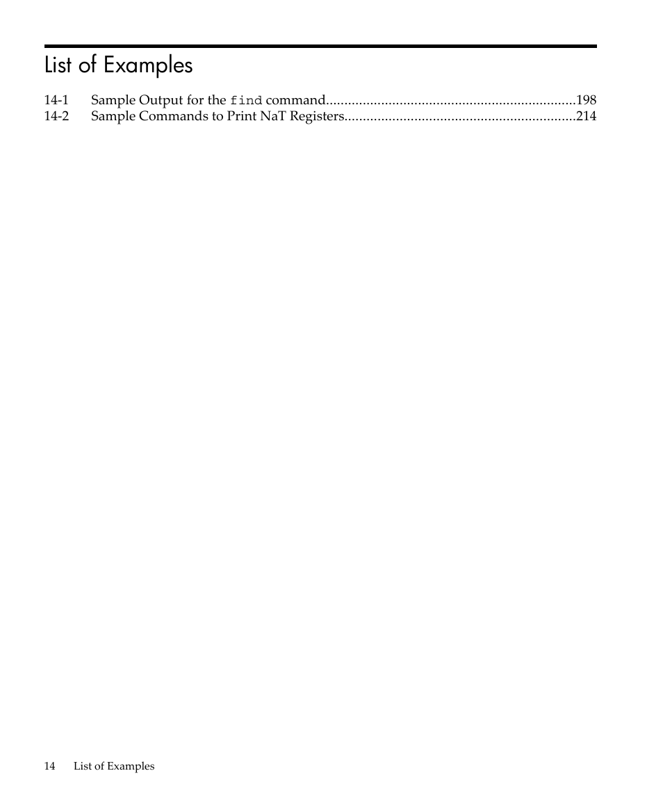 List of examples | HP gnu source-level debugger 5992-4701 User Manual | Page 14 / 369