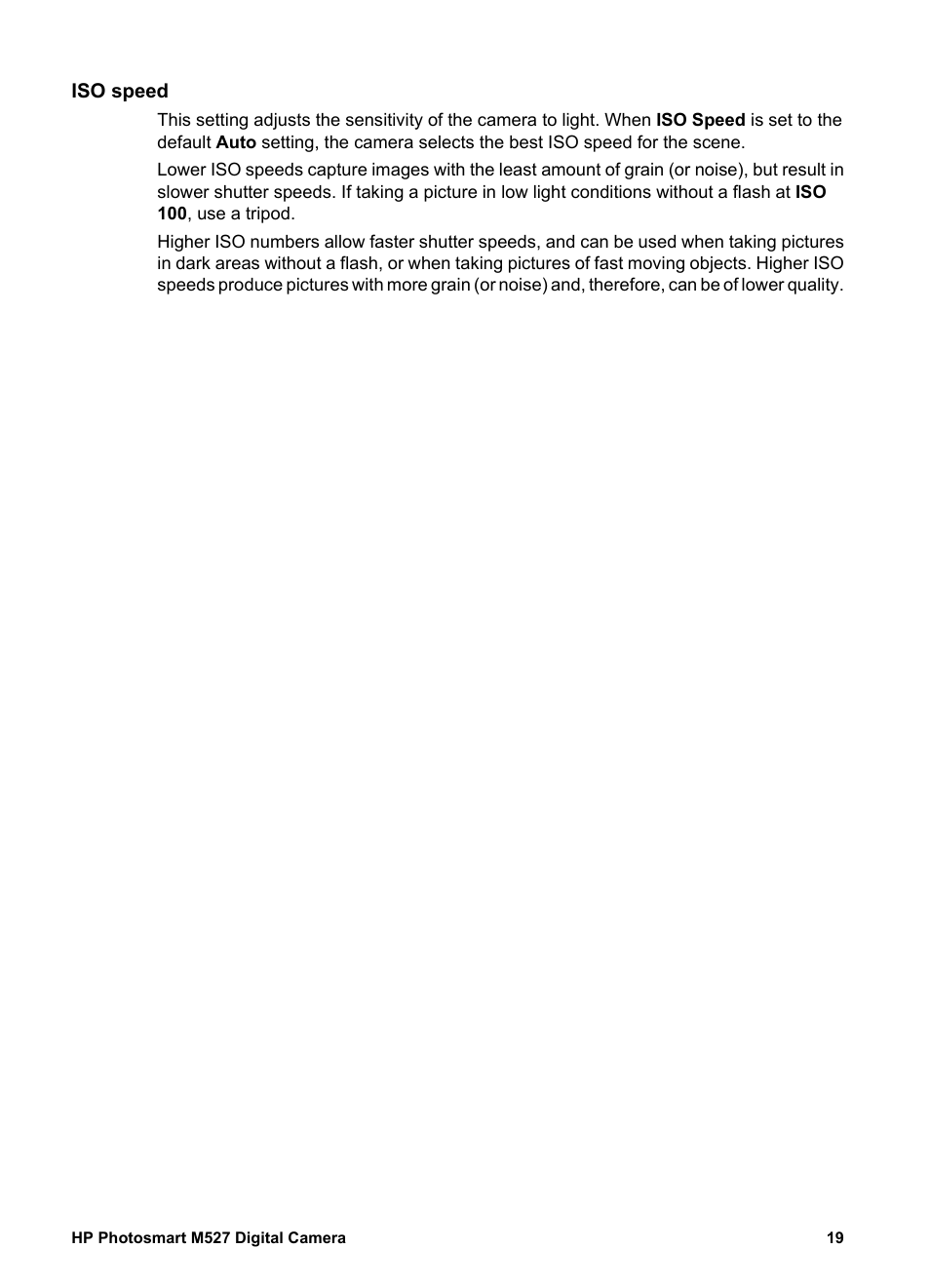 Iso speed | HP M527 User Manual | Page 19 / 46