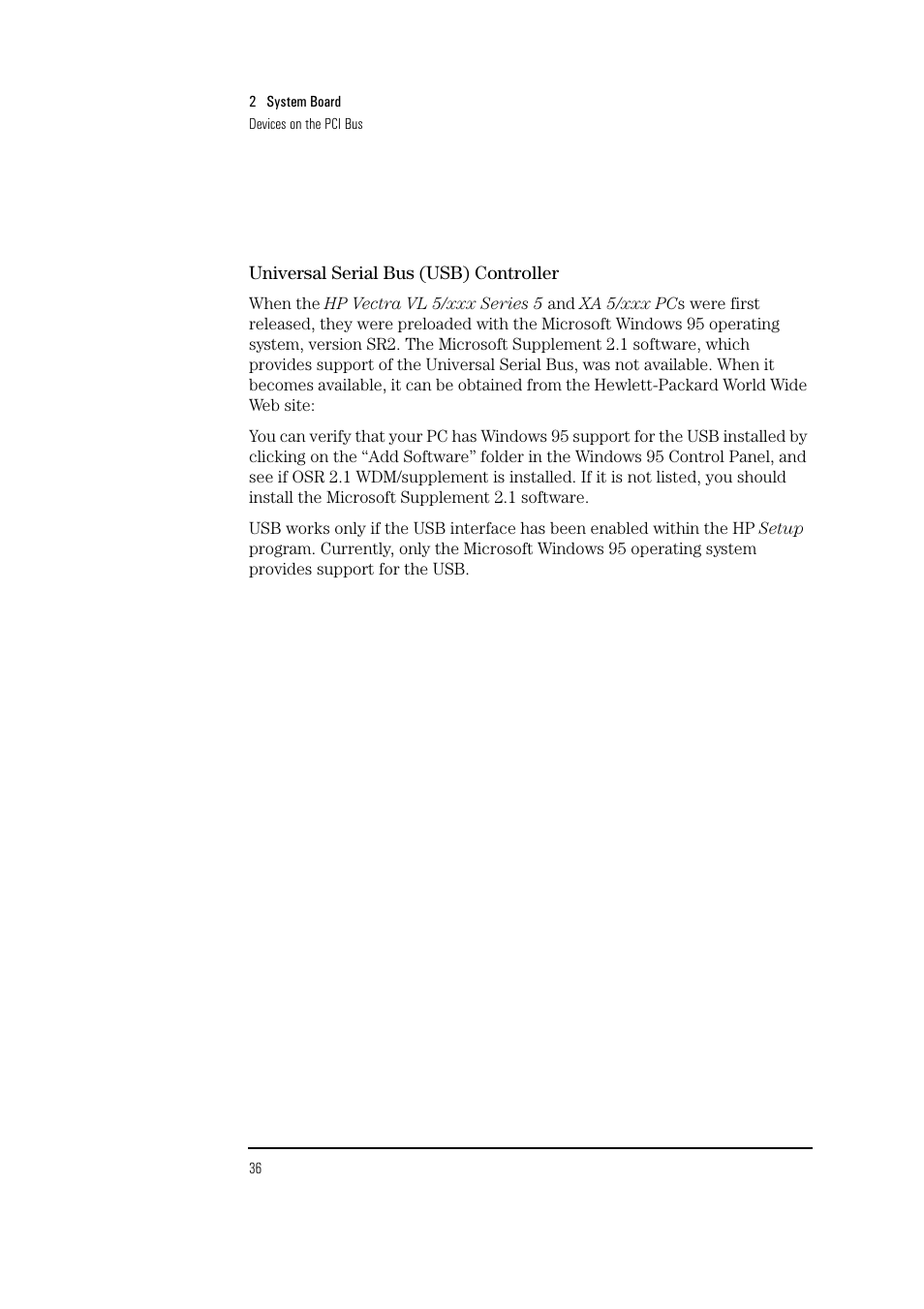 HP Vectra VL 5/xxx Series 5 User Manual | Page 36 / 90