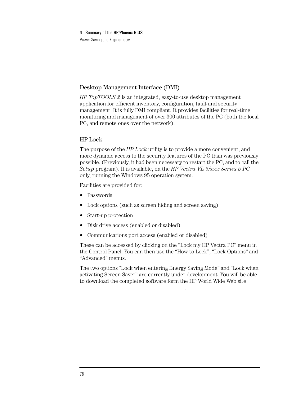 HP Vectra VL 5/xxx Series 5 User Manual | Page 78 / 90