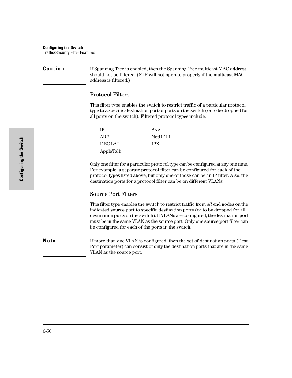 Protocol filters, Source port filters, Protocol filters -50 source port filters -50 | HP 8000M User Manual | Page 126 / 304