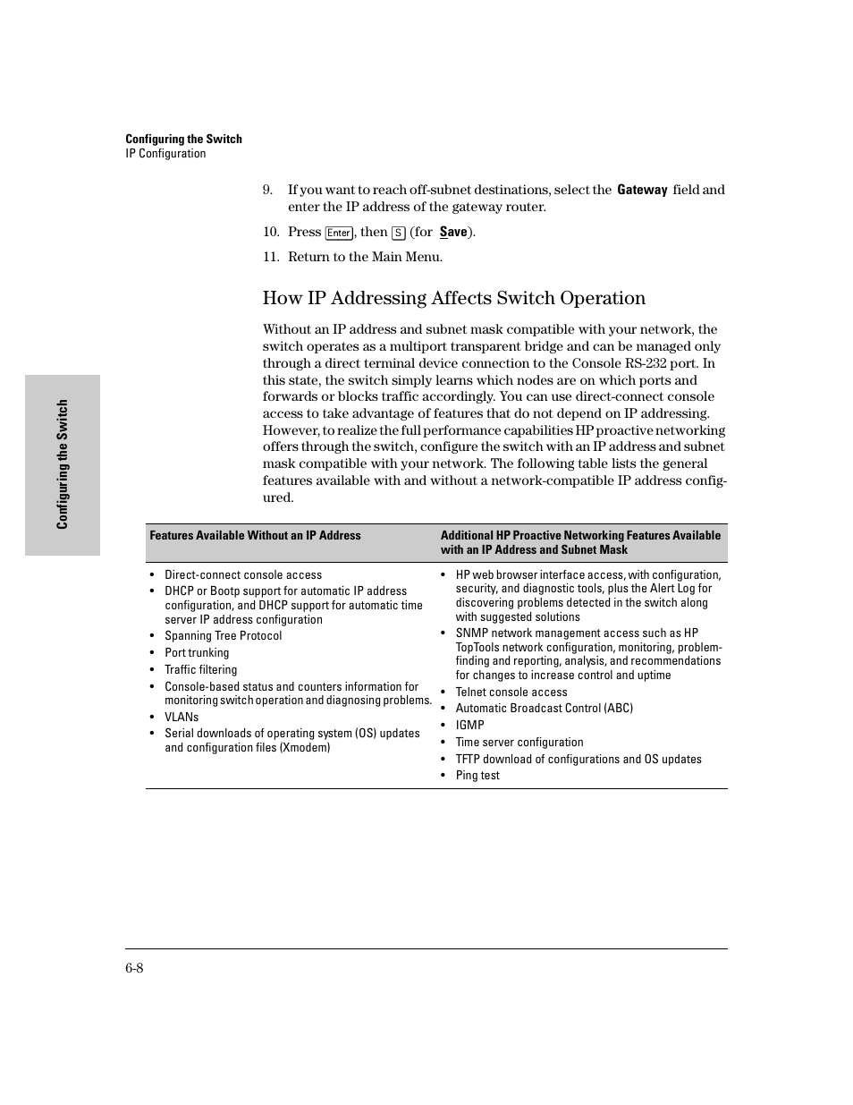 How ip addressing affects switch operation, How ip addressing affects switch operation -8 | HP 8000M User Manual | Page 84 / 304