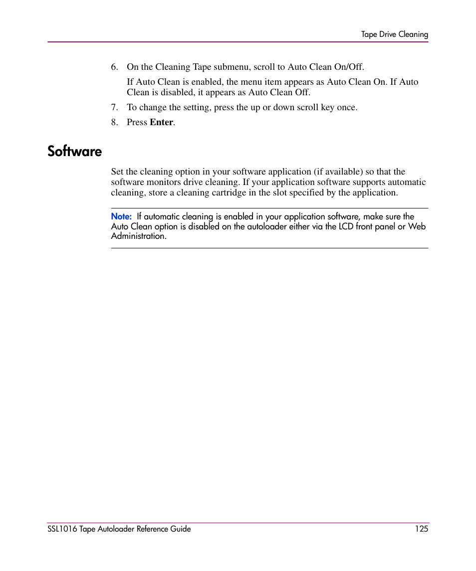 Software | HP STORAGEWORKS SSL1016 User Manual | Page 125 / 160