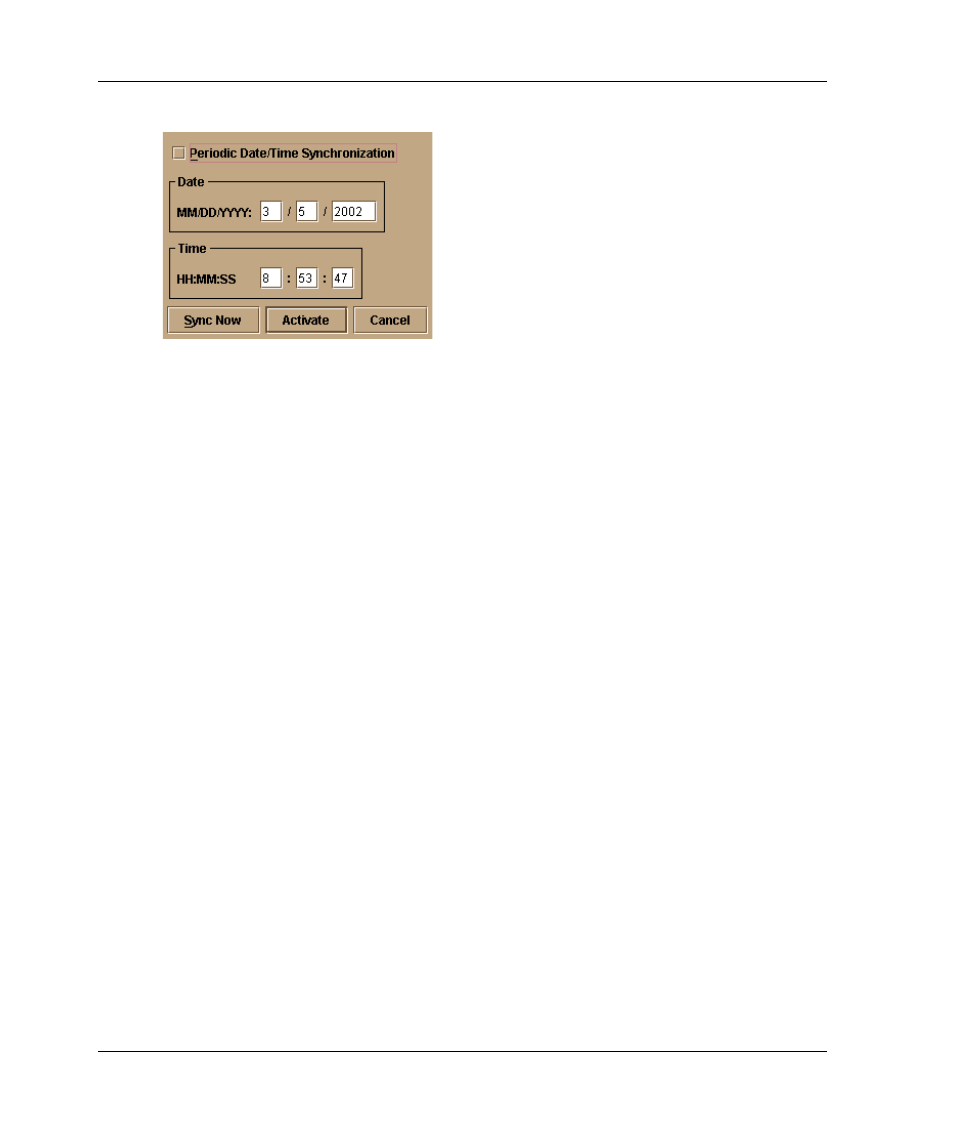 Figure 2-17: configure date and time dialog box, Set date and time manually, Set date and time manually –22 | Configure date and time dialog box –22, Figure 2–17 | HP 958-000290-000 User Manual | Page 48 / 144