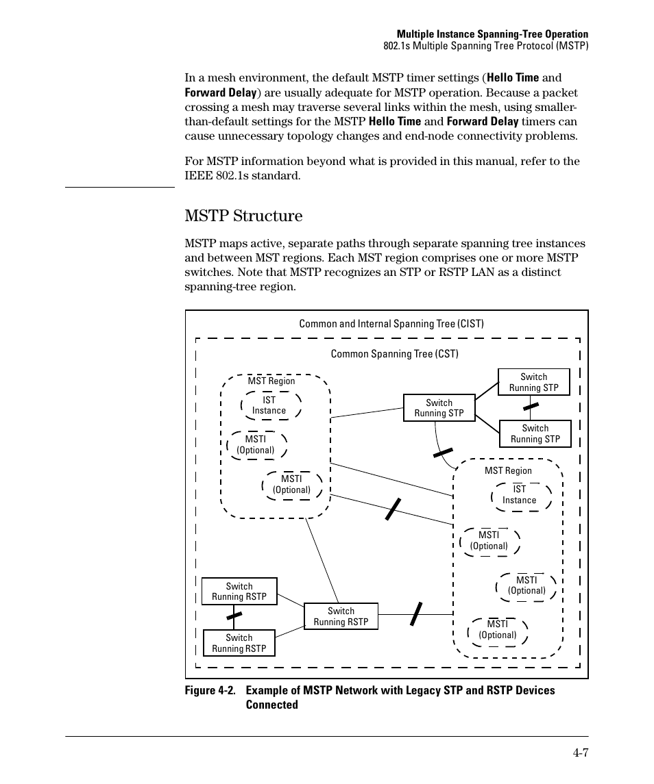 Mstp structure, Mstp structure -7 | HP 5400ZL User Manual | Page 129 / 450