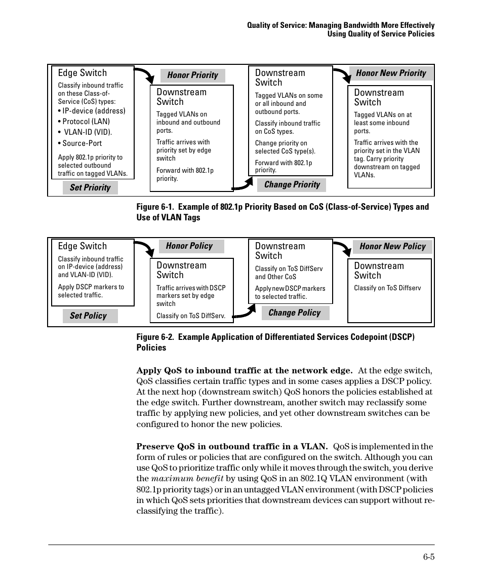 Edge switch, Downstream switch, Downstream | Switch, Downstream switch edge switch | HP 5400ZL User Manual | Page 227 / 450