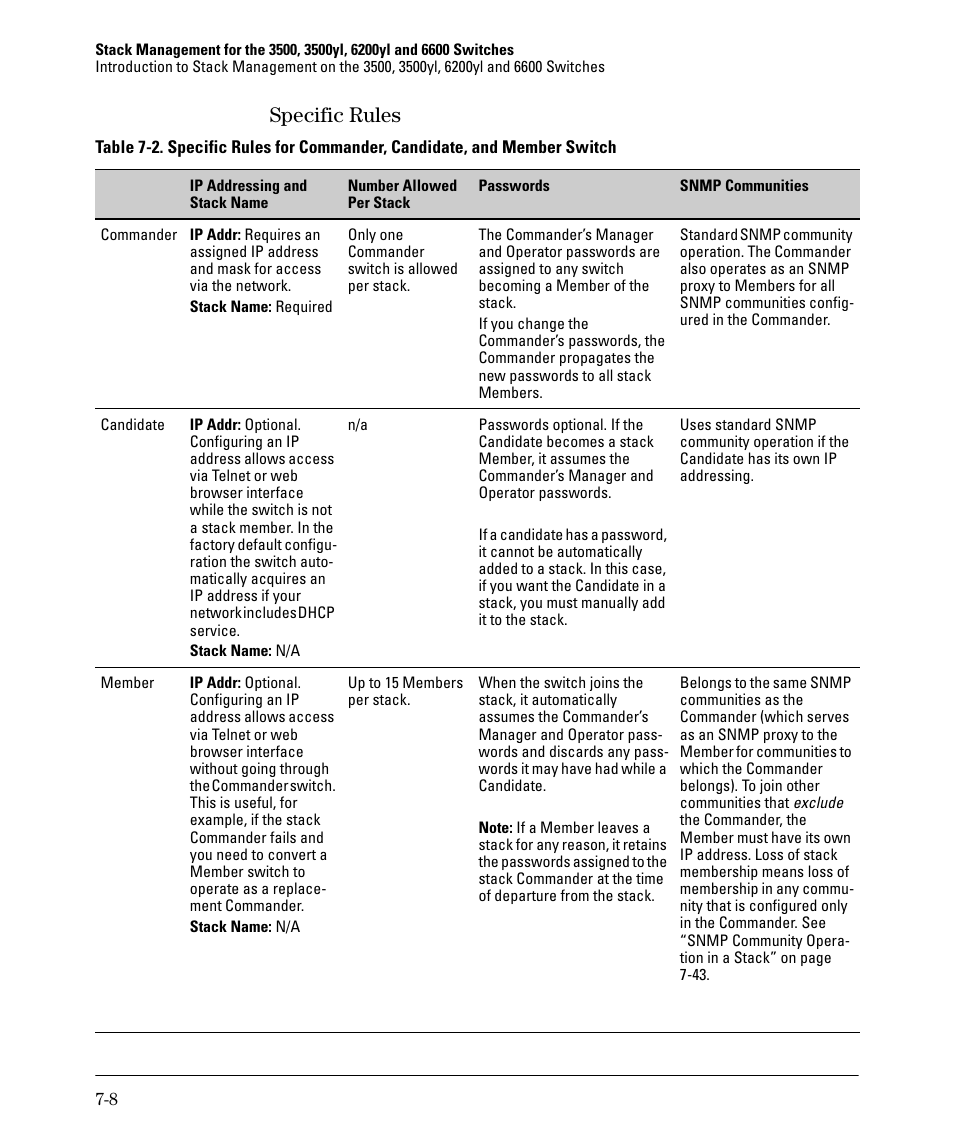 Specific rules, Specific rules -8 | HP 5400ZL User Manual | Page 328 / 450
