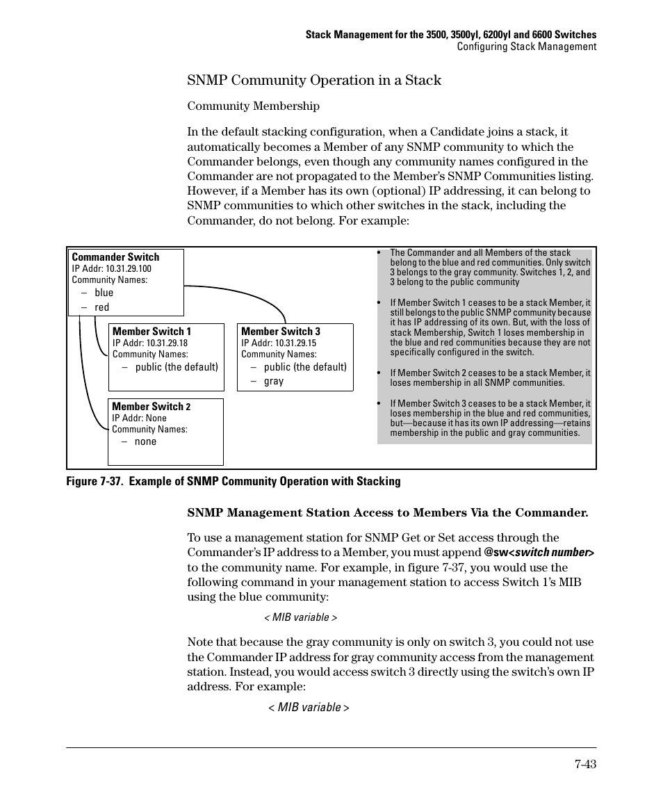 Snmp community operation in a stack, Snmp community operation in a stack -43 | HP 5400ZL User Manual | Page 363 / 450