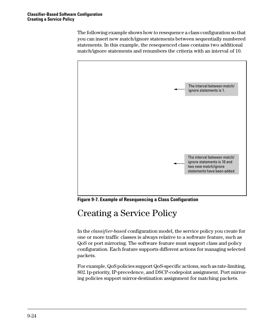 Creating a service policy | HP 5400ZL User Manual | Page 426 / 450