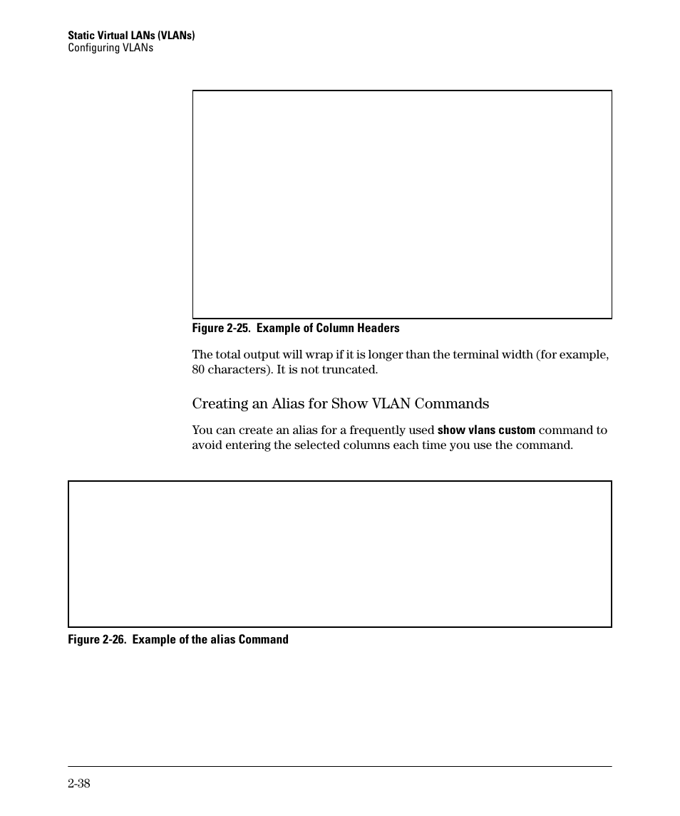 Creating an alias for show vlan commands, Creating an alias for show vlan commands -38 | HP 5400ZL User Manual | Page 70 / 450