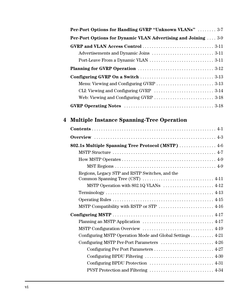 Multiple instance spanning-tree operation | HP 5400ZL User Manual | Page 8 / 450