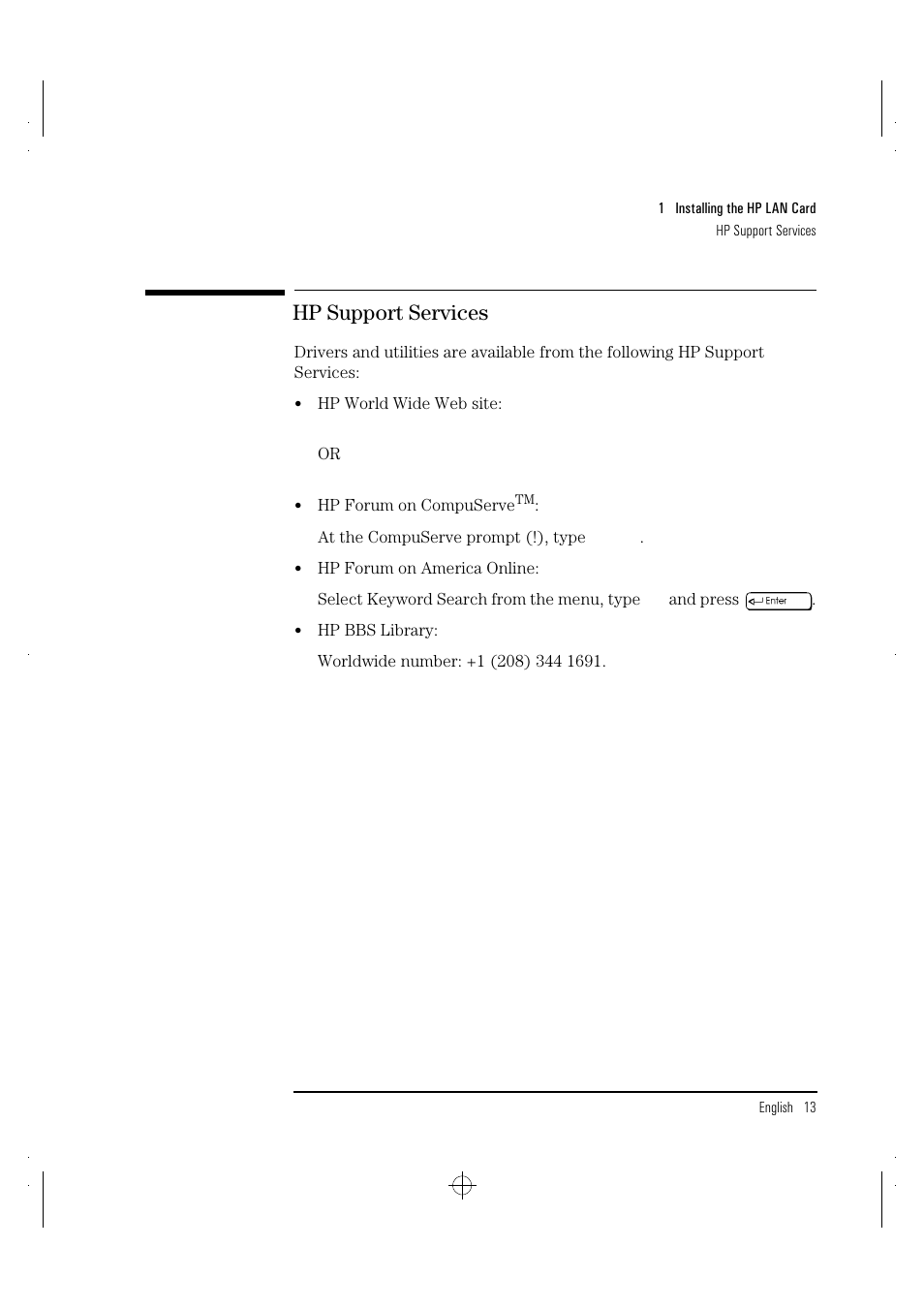 Hp support services | HP 100TX NightDIRECTOR/100 User Manual | Page 21 / 121