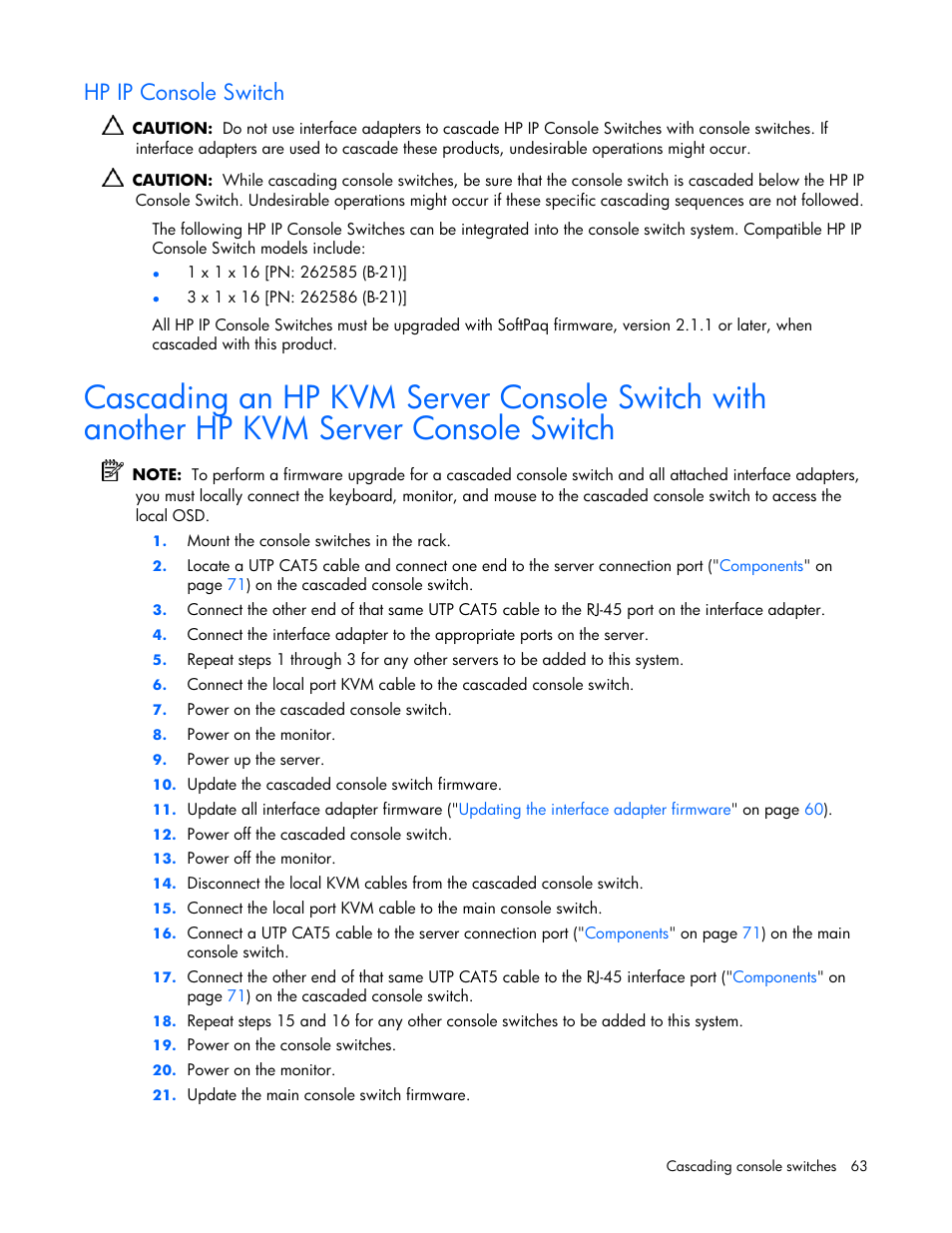 Hp ip console switch | HP 339820-002 User Manual | Page 63 / 78