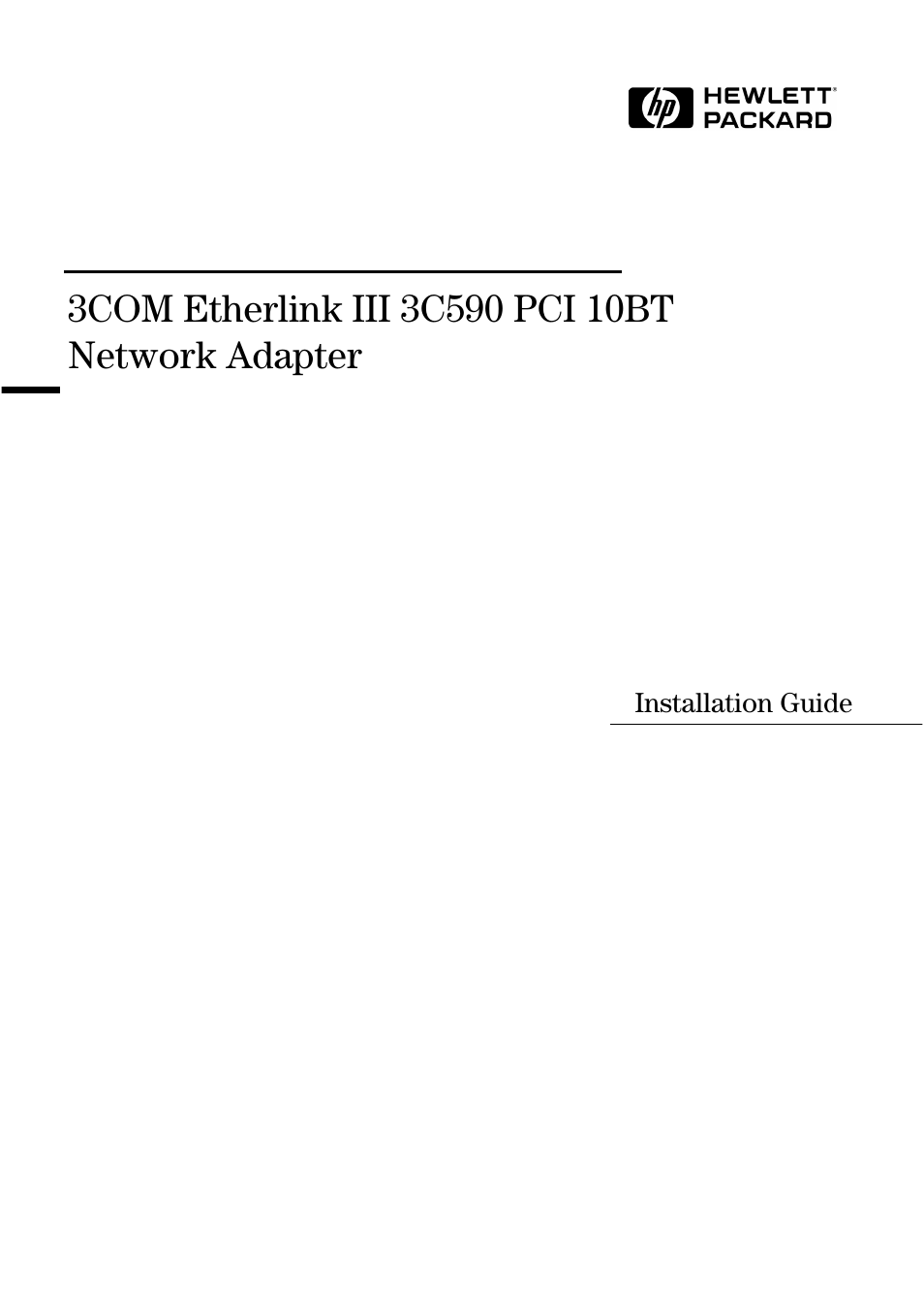 HP 3Com Etherlink III 3C590 User Manual | 34 pages