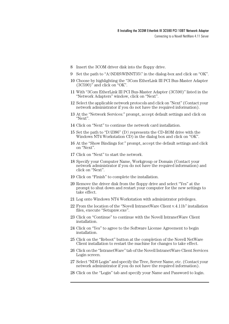HP 3Com Etherlink III 3C590 User Manual | Page 21 / 34