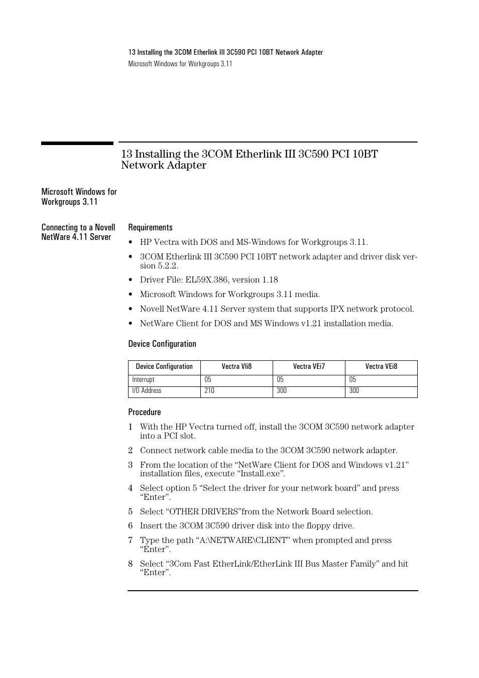 HP 3Com Etherlink III 3C590 User Manual | Page 31 / 34