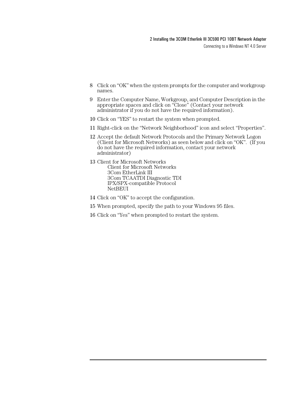 HP 3Com Etherlink III 3C590 User Manual | Page 8 / 34