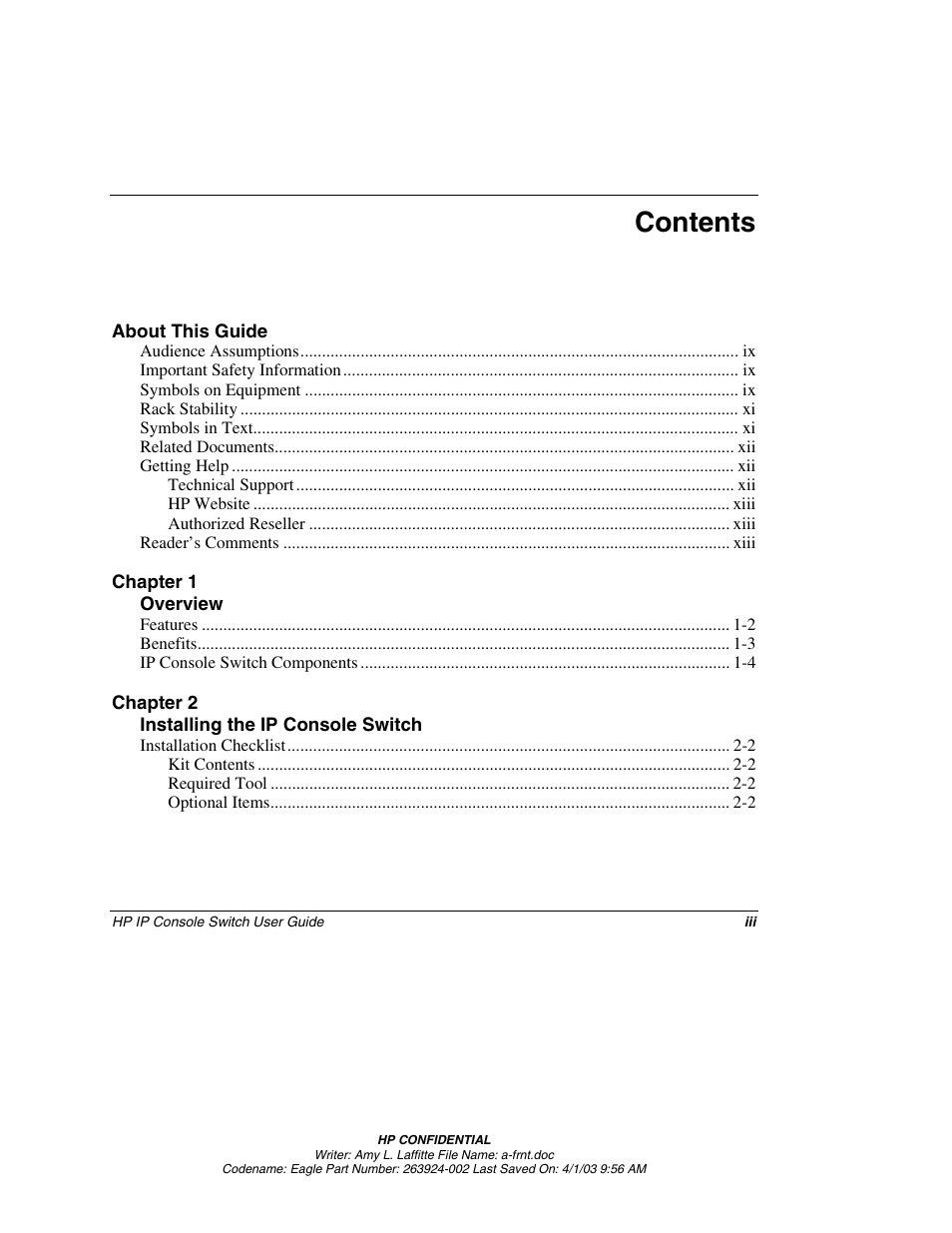 HP 263924-002 User Manual | Page 3 / 135