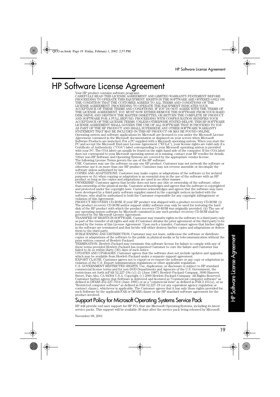 Hp software license agreement | HP vl420 User Manual | Page 19 / 32