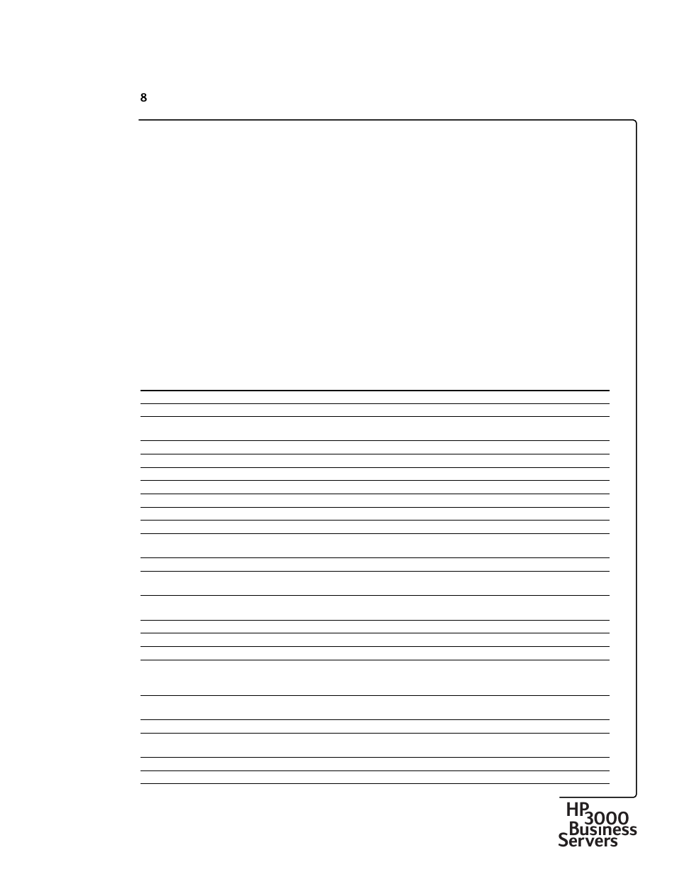 Hp3000 bus ness servers | HP 30292B User Manual | Page 8 / 24