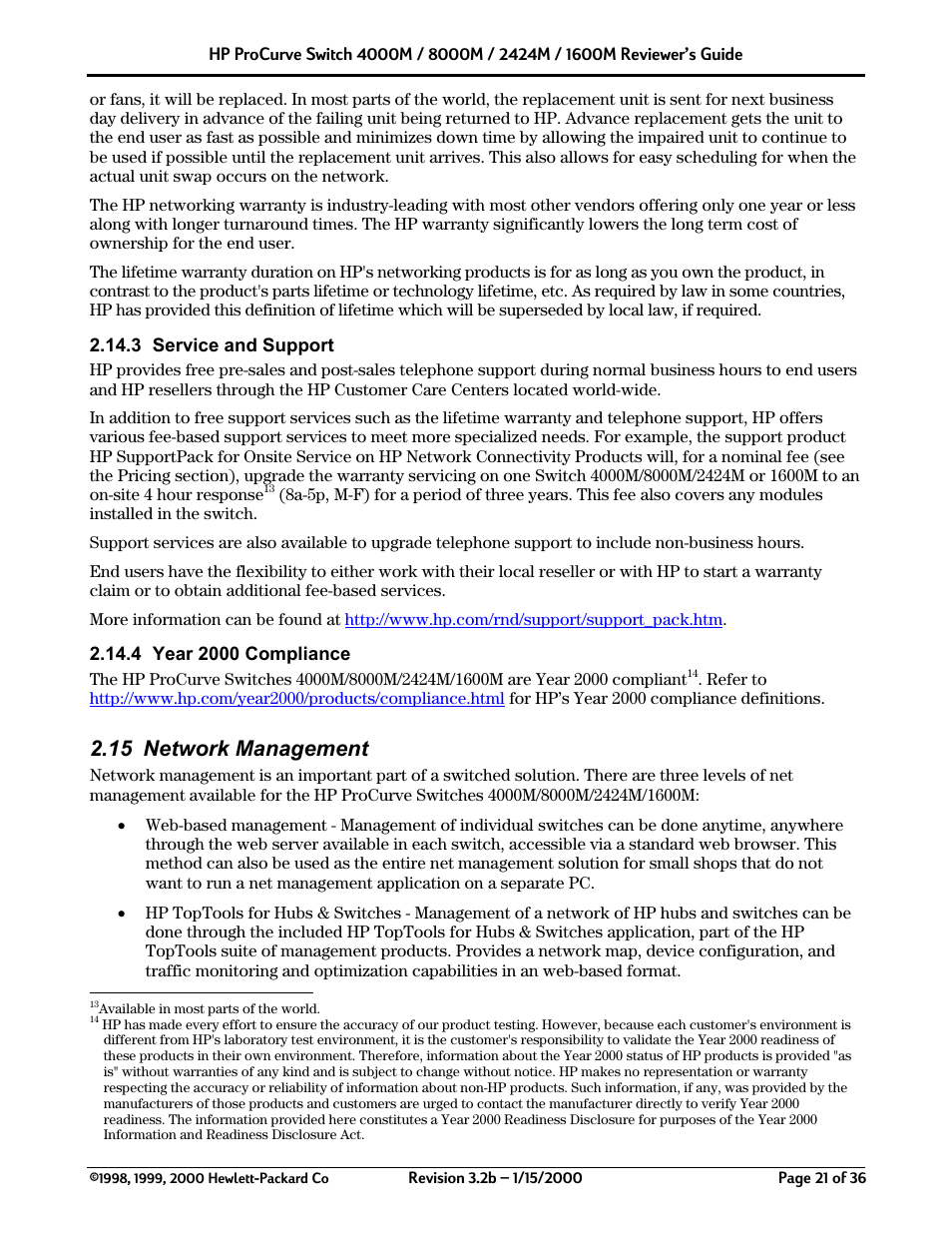 15 network management | HP 2424M User Manual | Page 21 / 36
