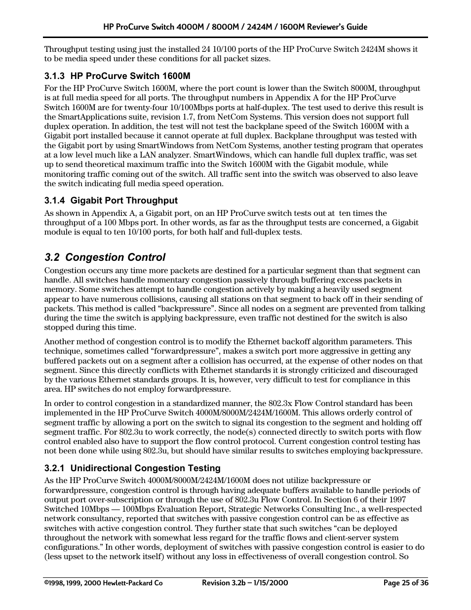 2 congestion control | HP 2424M User Manual | Page 25 / 36