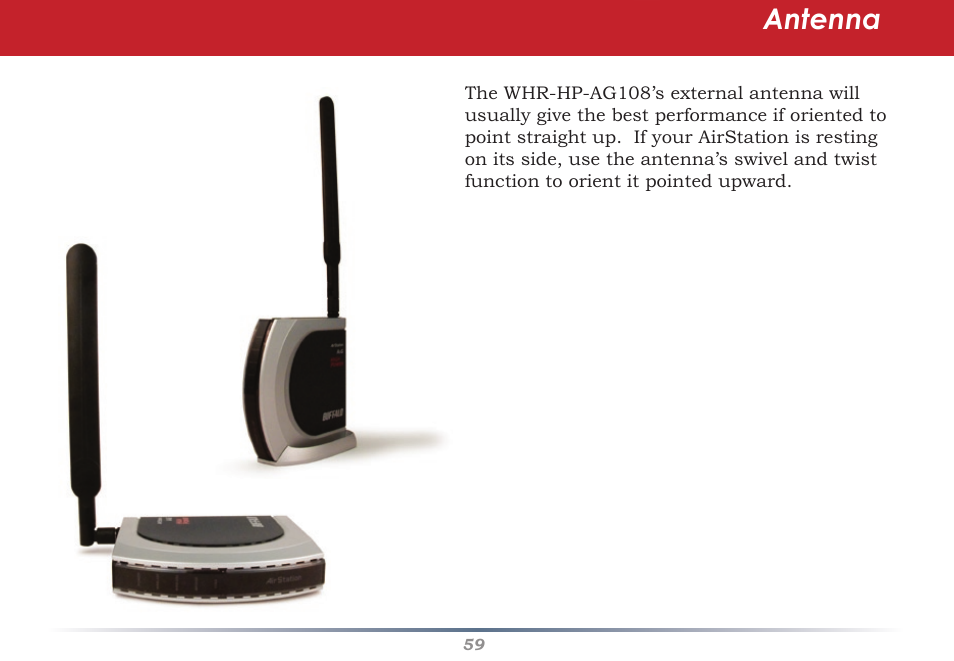 Antenna | HP WHR-HP-AG108 User Manual | Page 59 / 88
